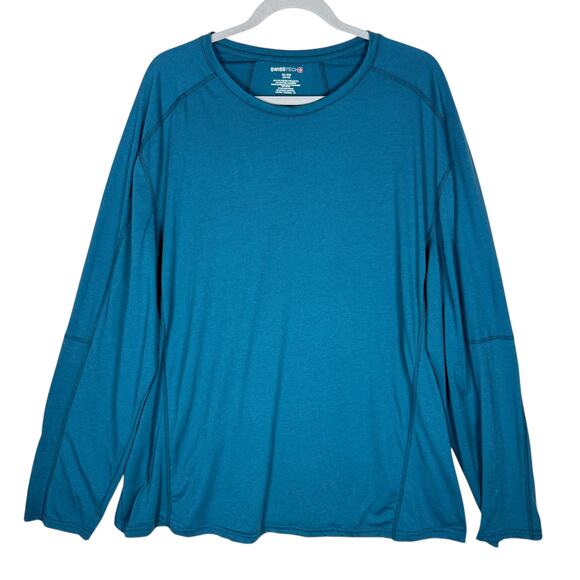 SwissTech Shirt Men 2XL Blue Crewneck Raglan Sleeve Performance Running Pullover - Picture 1 of 10